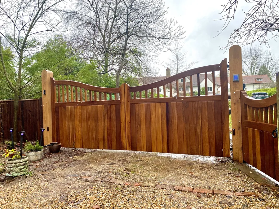 New Amport Curved Top Iroko Gates